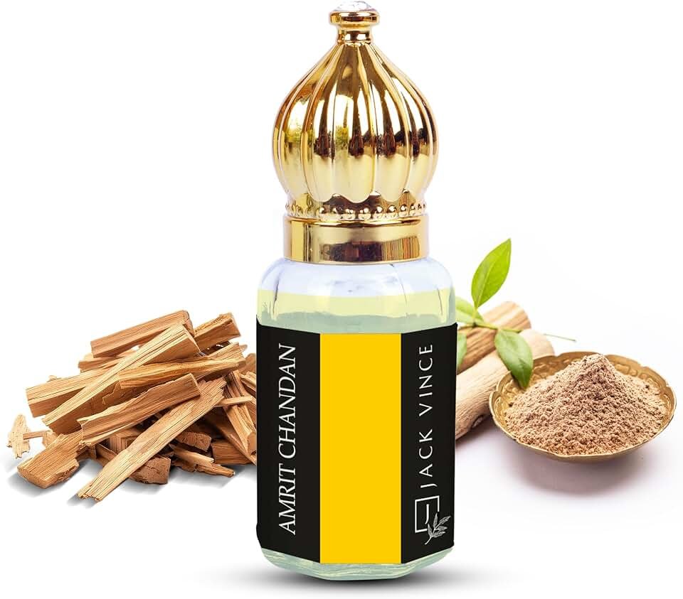 71hVDnY8HEL._AC_UL960_QL65_.jpg Amrit Chandan Attar| Sandalwood Perfume | Long Lasting Alcohol-Free Fragrance for Men & Women | For Pooja, Meditation, Wedding, Daily Use, Gifting, College & Office | 6ml Roll-On - Image 1