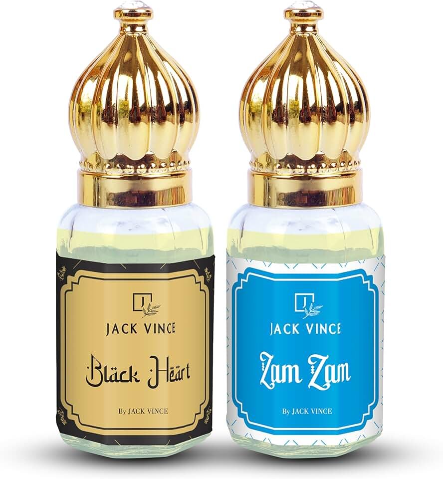 81vb4MTKRHL._AC_UL960_QL65_.jpg Zam Zam & Black Heart Attar Combo Set (2x6ml) | Alcohol Free Long Lasting Ittar Perfume Oil | Arabic Roll On Fragrance for Men & Women | Prayer, Daily Use, Gifting - Image 1